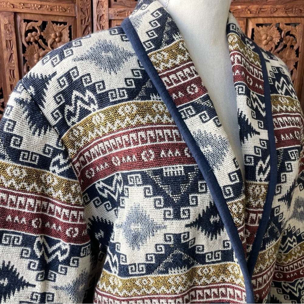 FLASHBACKS Vintage Southwestern Tapestry Jaquard Festival Patterned Jacket - Picture 7 of 12